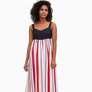 Kate Spade Gardenside Stripe Midi Dress Size M
